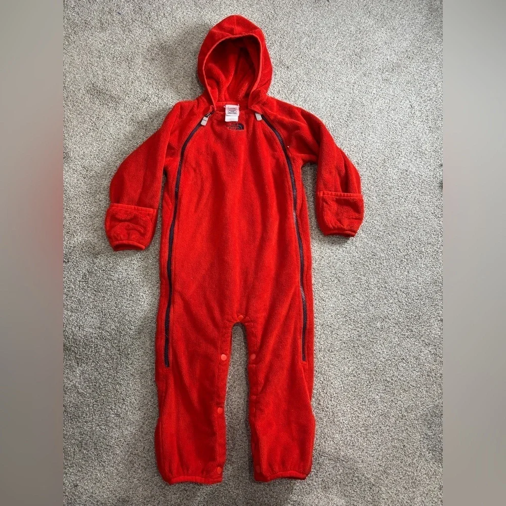 North Face Vintage Y2K Fleece Baby Bunting Warm Cozy Winter Snowsuit 18-24 mo